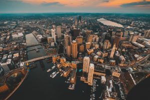 Aerial view of Boston, MA