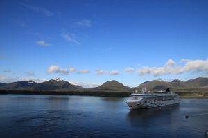 Ship on the sea in Ketchikan