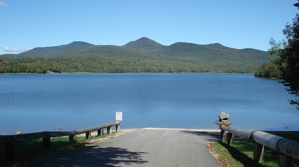 Lake in Vermont - long distance moving companies can arrange for travel across ground, water and air.