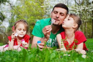 Father with children