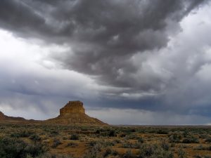 New Mexico landscape with a storm coming.