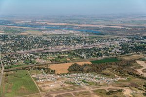 Aerial view of Bismarck - and you can be there in no time with long distance moving companies Bismarck to help you.