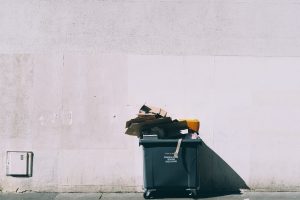 A dumpster full of cardboard