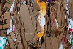 Pile of cardboard ready for recycling