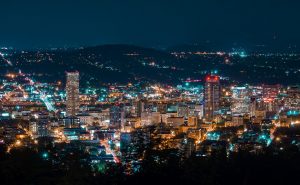 Night view of Portland