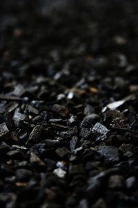 Pile of charcoal briquettes
