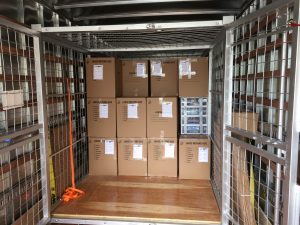 Boxes in the moving truck