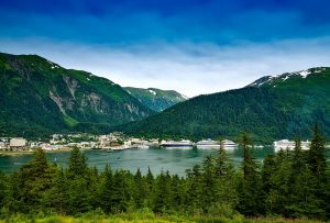 An aerial view of nature in Juneau.