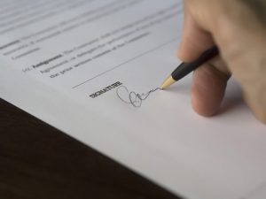 Signing the contract