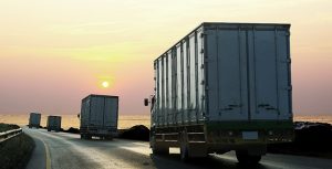 trucks on a road