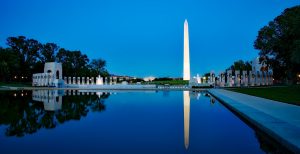 Washington monument as part of monuments in Washington DC