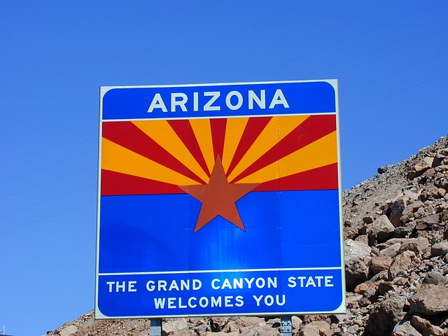 State sign - the one that will welcome you after moving from Hawaii to Arizona