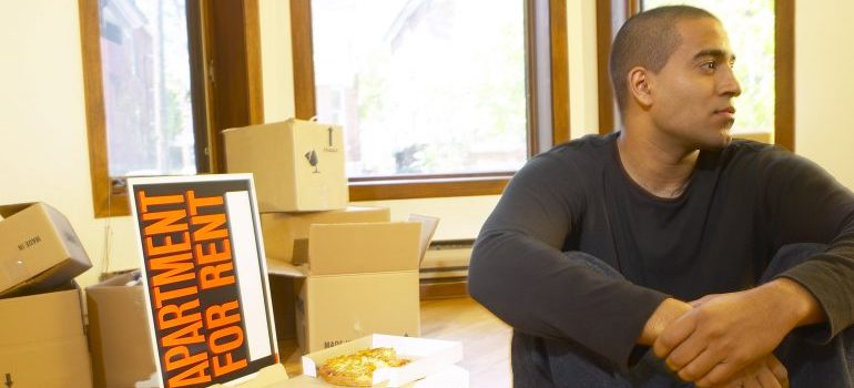 Man moving into apartment