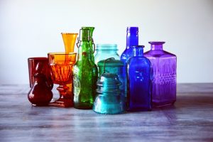 Glass Bottles in Rainbow Colors