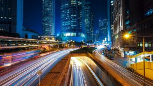 Nighttime crosstown traffic