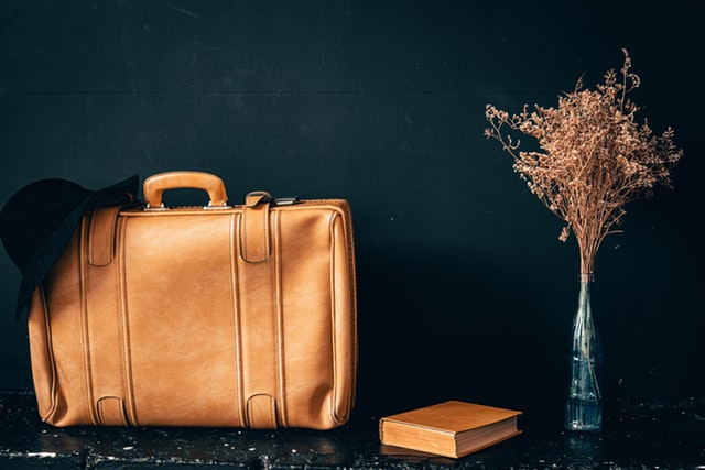 A brow leather bag