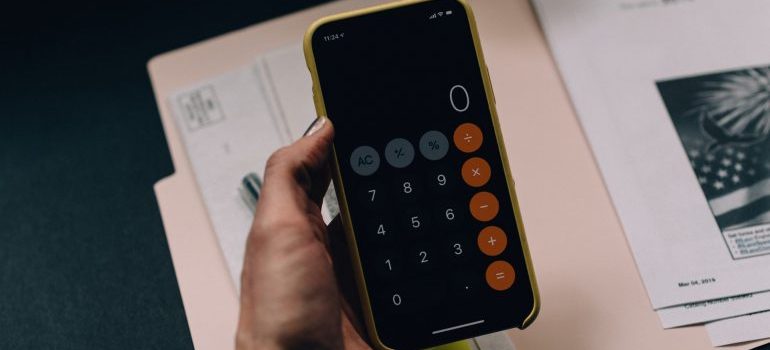 A phone calculator 