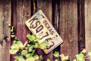 rusty Texas licence plate