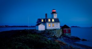A lighthouse in Rhode Island