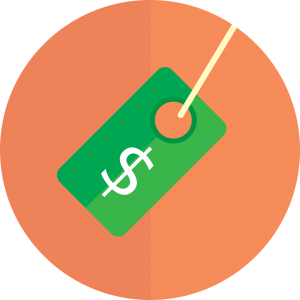 A vector graphic image of a price tag