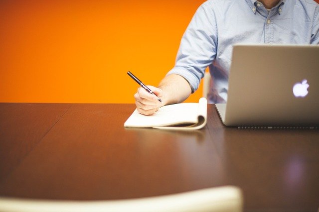 A man using laptop