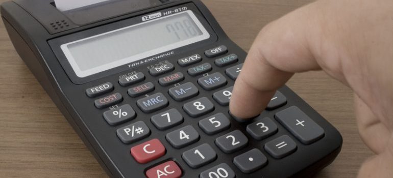 Person using a calculator