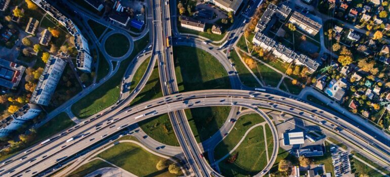 Aerial photo of roads