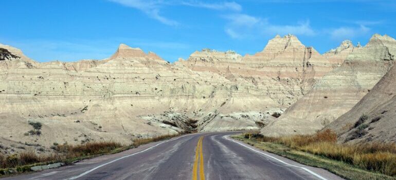 Empty road in South Dakota