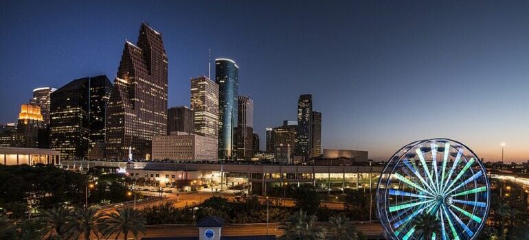 Houston skyline at nighttime