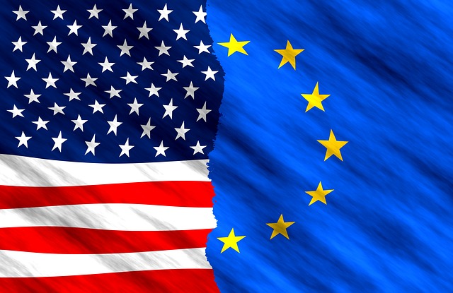 Flags of USA and EU