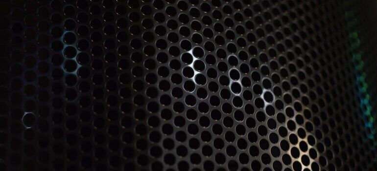 Closeup of a sieve in the dark - cross country moving companies Houston