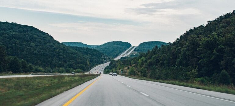 Highway between hills