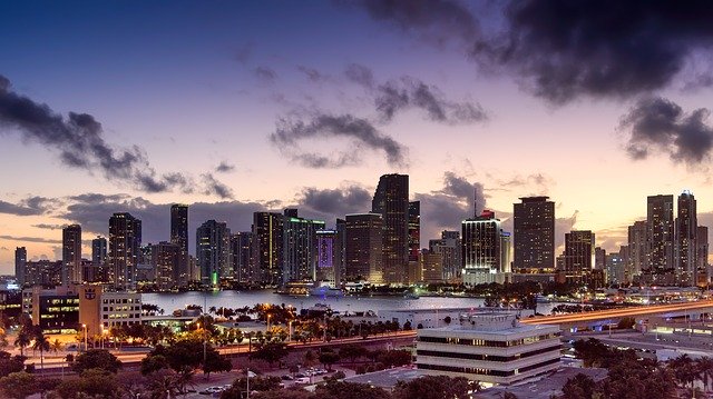 enjoy the Miami skyline after moving from Rhode Island to Florida