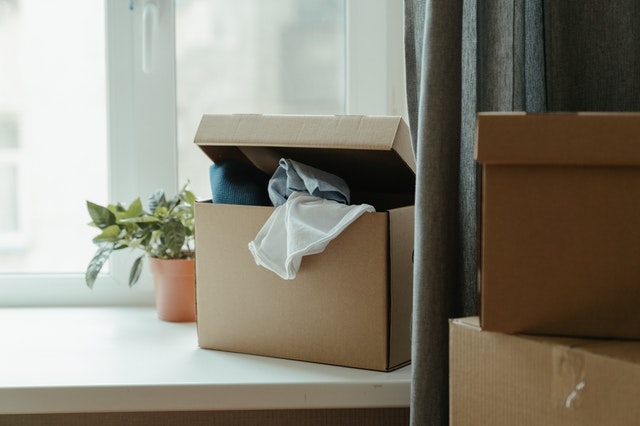 Cardboard moving boxes