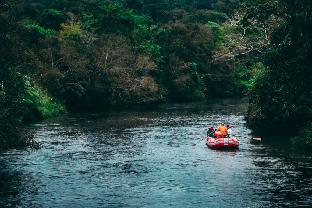 raft boat on a river