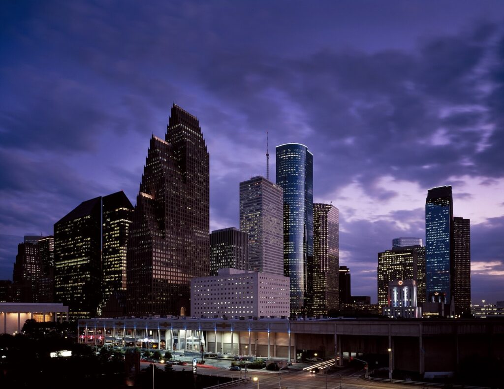 Houston city skyline as another reason to move from Virginia to Texas