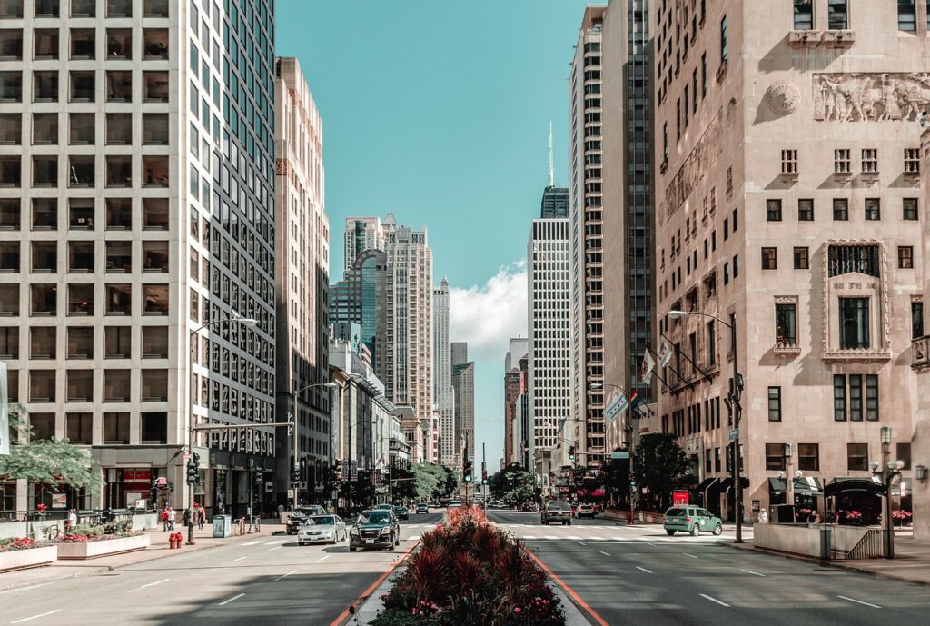 Street in Chicago city