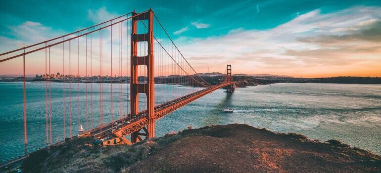 The Golden Gate Bridge.