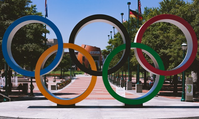 olympic circles on a pavement