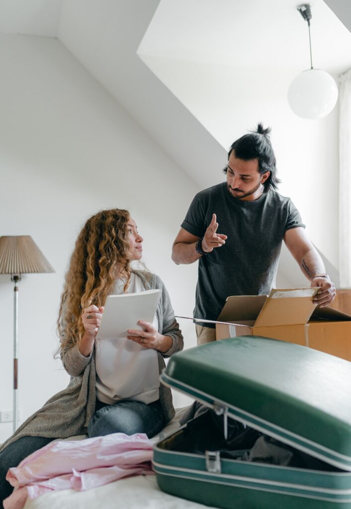 couple planning how to make long distance move more enjoyable