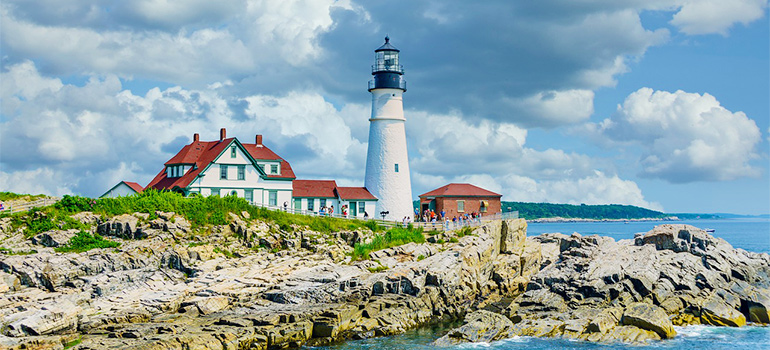 Lighthouse on Maine coast