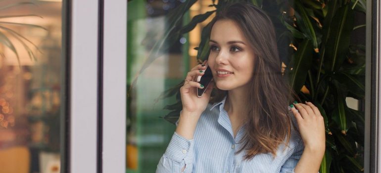 a girl on the phone