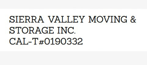 SIERRA VALLEY MOVING & STORAGE company logo