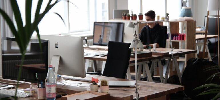 man sitting in an office