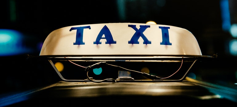 Taxi sign lighted up