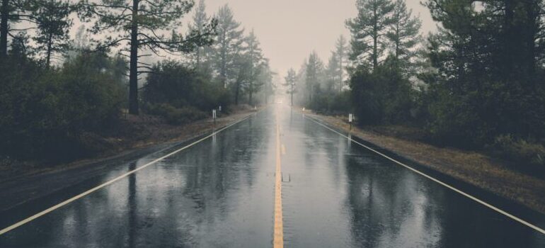 road, distance, raining