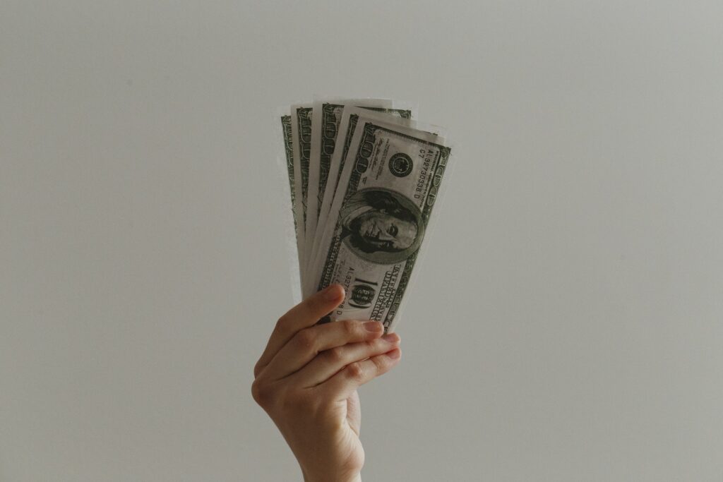 A person holding money