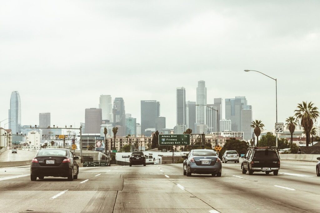 Cars on a highway