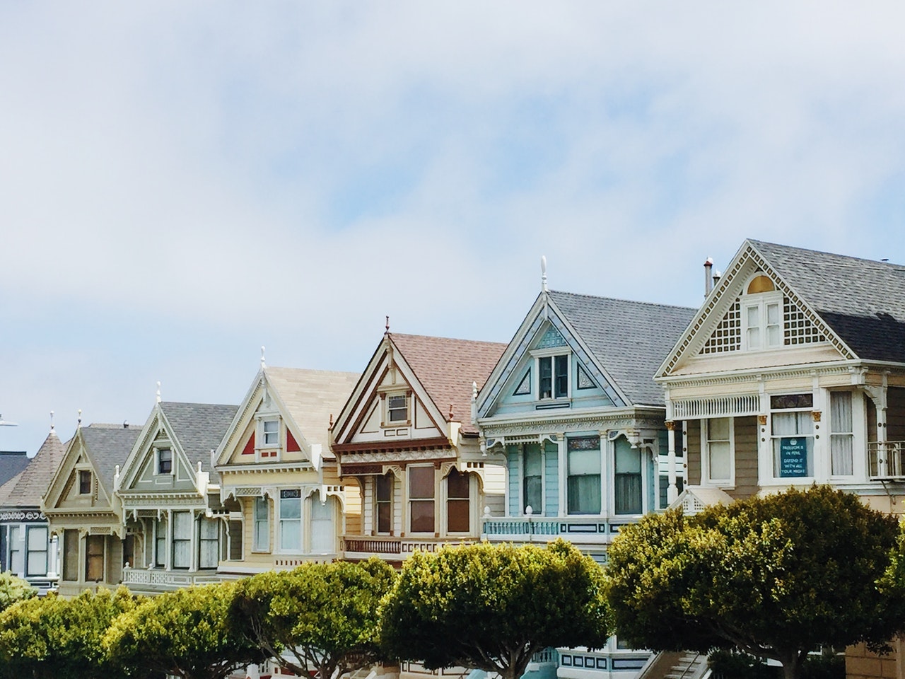 Colorful houses in a row