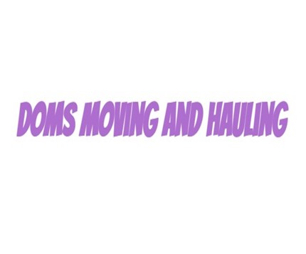 Doms moving and hauling company logo